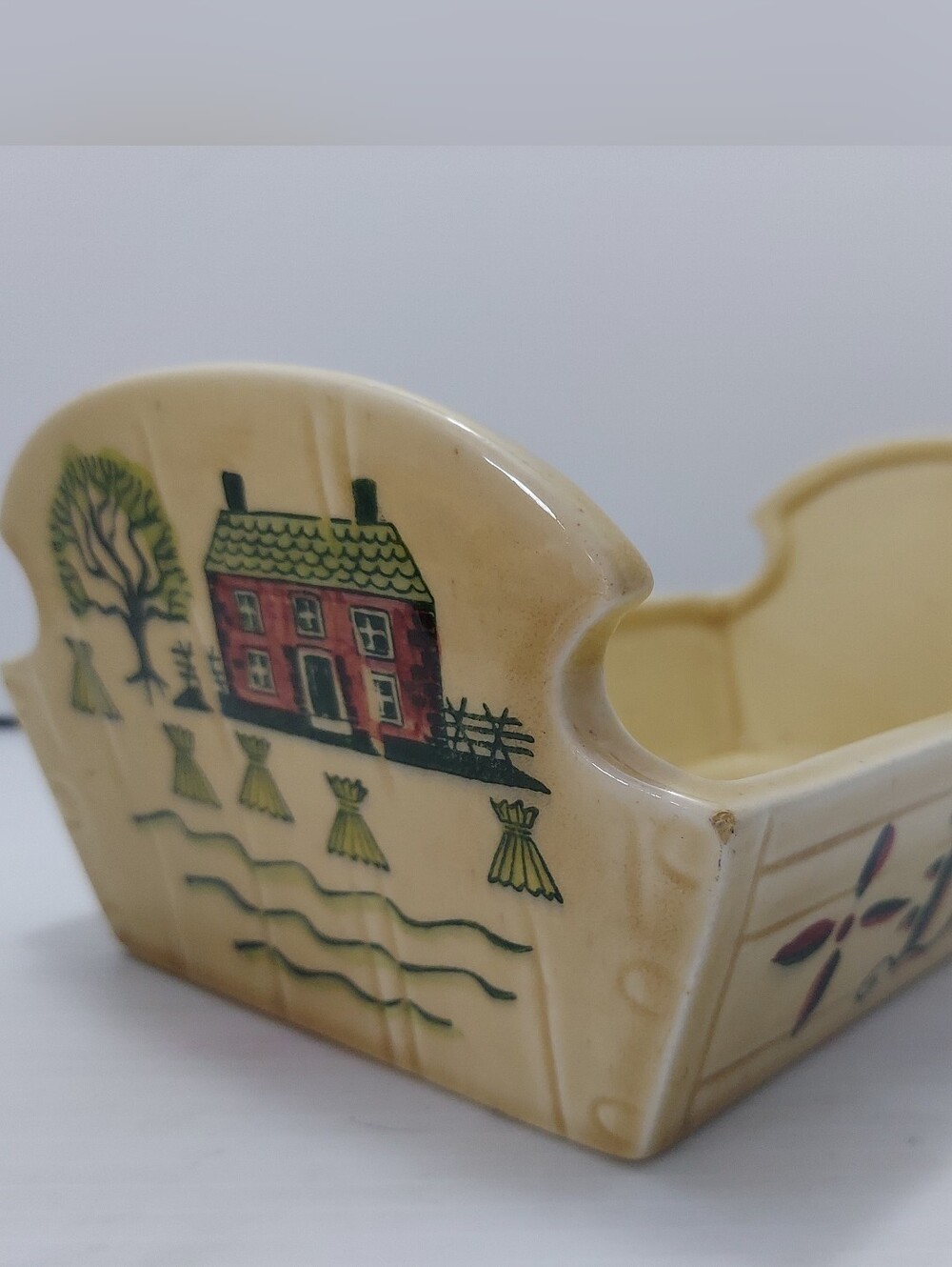 Metlox Poppytrail Provincial Homestead Bread Dish Retro Farm Made In USA CA.